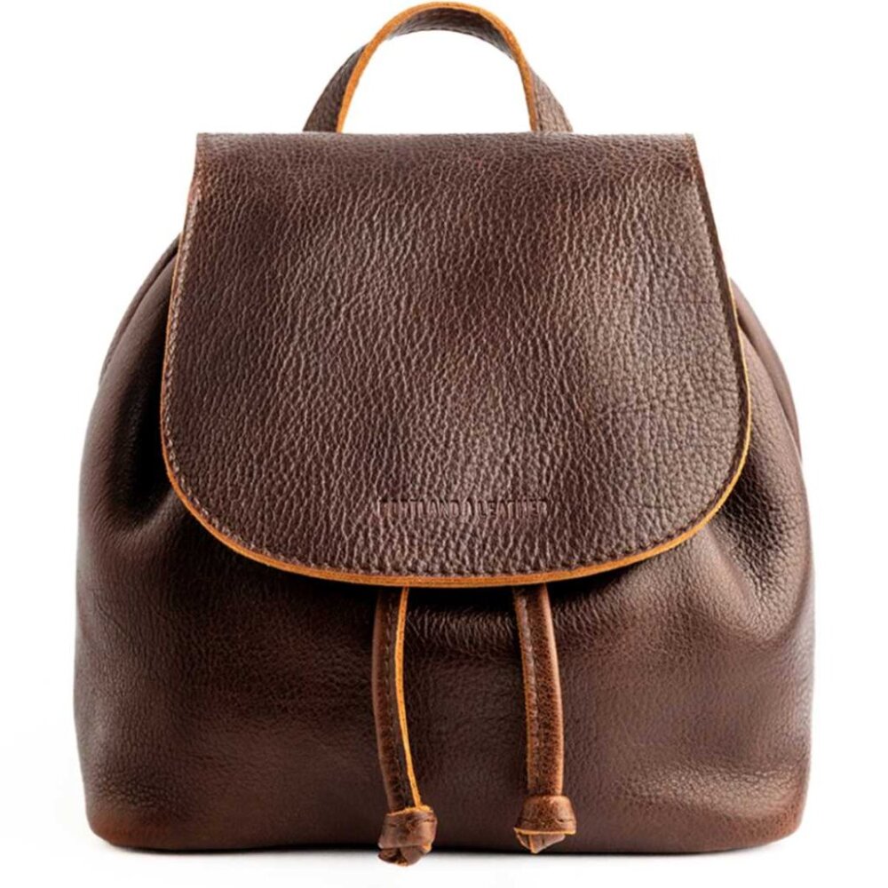 Portland Leather Bucket Backpack - Brown